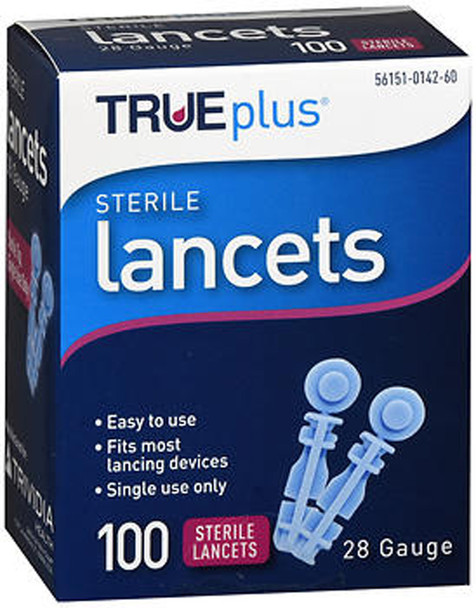 TruePlus Sterile Lancets, 28 Guage - 100 ct