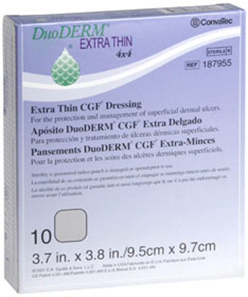 DuoDERM Extra Thin CGF Dressings 4 X 4 Inches - 10 Each