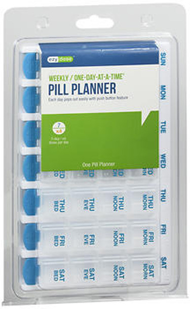 Ezy Dose Medication Organizer Four-a-Day Weekly One-Day-at-a-Time #67133 - 1 Each