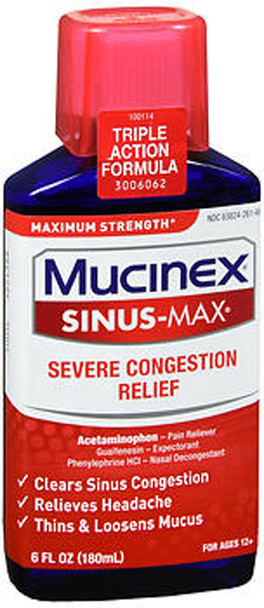 Mucinex Sinus-Max Severe Congestion Relief Liquid - 6 OZ