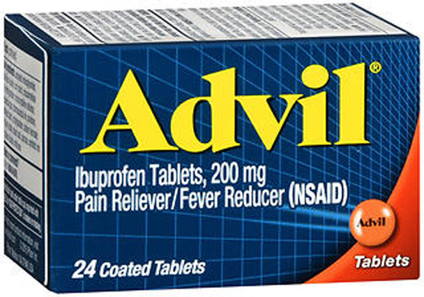 Advil Ibuprofen Pain Reliever/Fever Reducer, 200 mg Coated Tablets - 24 ct