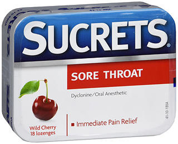 Sucrets Classic Sore Throat Lozenges Wild Cherry - 18 ea