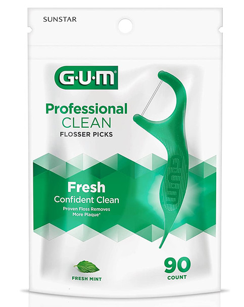 GUM Professional Clean Flossers Fresh Mint - 90 ct