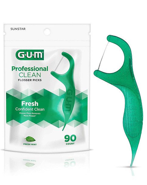 GUM Professional Clean Flossers Fresh Mint - 90 ct