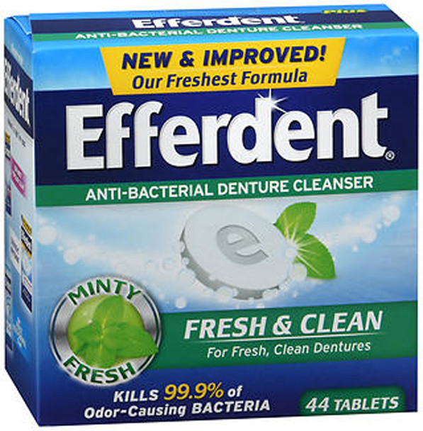 Efferdent Fresh & Clean Anti-Bacterial Denture Cleanser Tablets - 44 ct