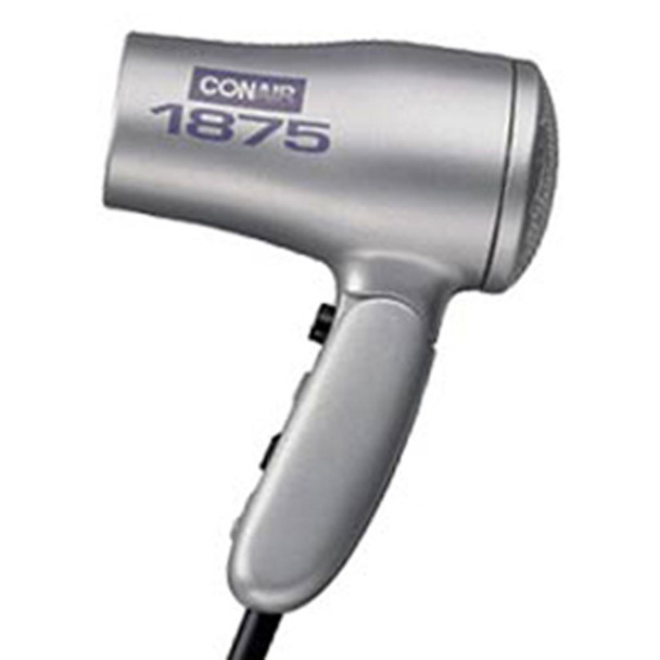 Travel Size Folding Hair Dryer, Silver - 1875W