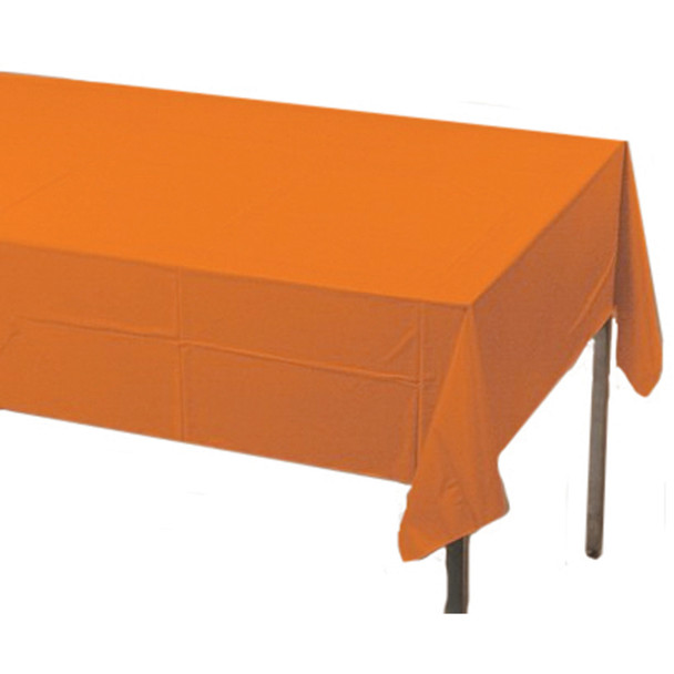 Solid Color Plastic Tablecover, Sunkiss Orange, 54X108" - 1 Pkg