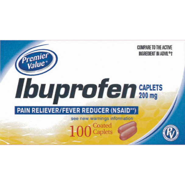 Premier Value Ibuprofen Caplets Brown - 100ct