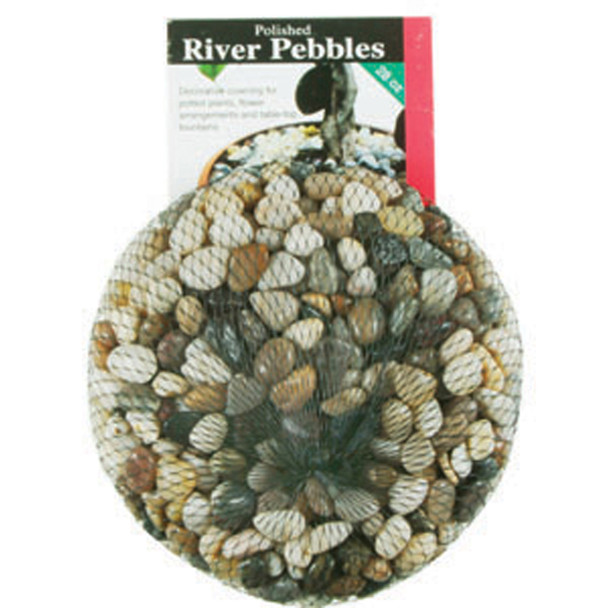 Polished River Pebbles, Asst, 28 oz - 1 Bag
