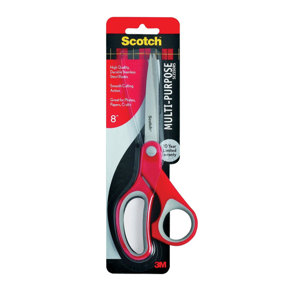 Scotch Multi Purpose Scissors, 8" - 1 Pkg