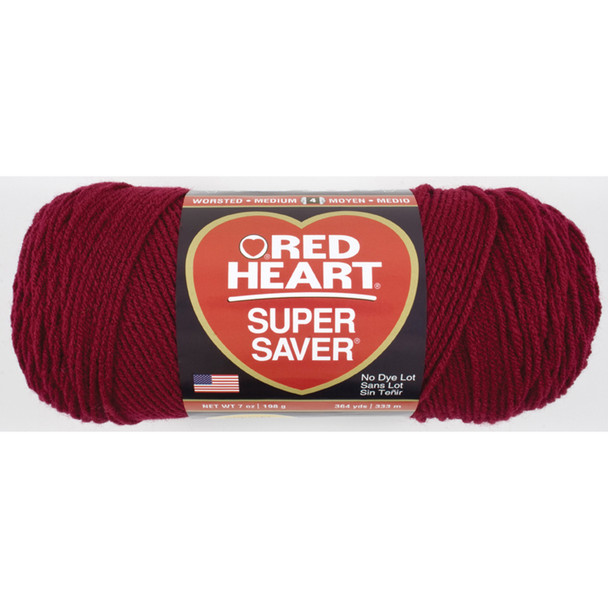 E300 Super Saver Yarn, Burgundy, 7 oz - 3 Packs