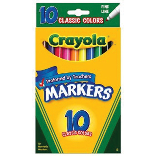 Coloring & Drawing Marker-Classic Colors 10Ct, Thin Line - 1 Pkg