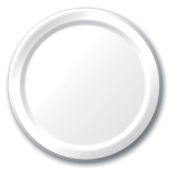 Solid Color Luncheon Plate, White, 7" - 1 Pkg