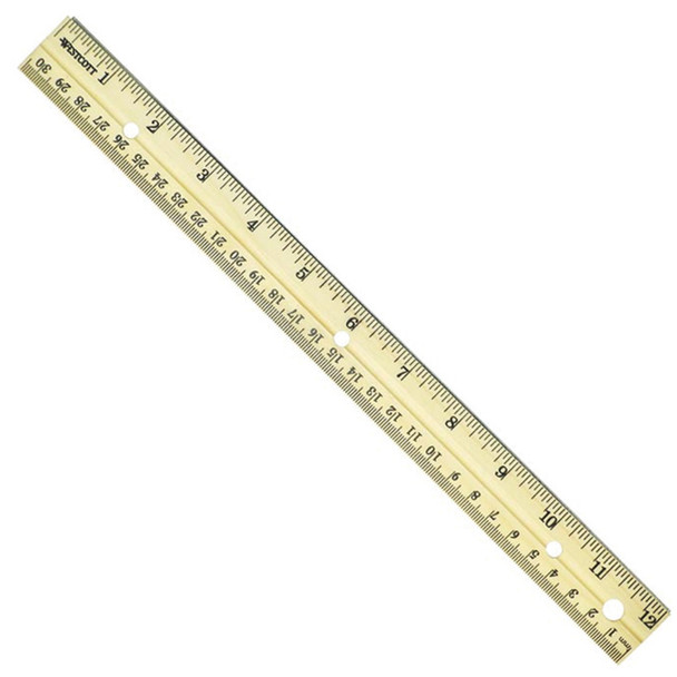 Wood Ruler, 12" - 1 Pkg