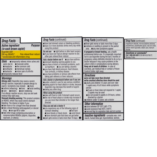 Premier Value Ibuprofen Caplets Brown - 24ct