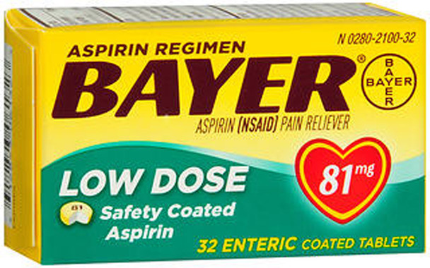 Bayer Low Dose Safety Coated 'Baby' Aspirin 81 mg Tablets - 32 ct