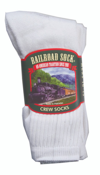 Men's Crew Socks, White - 1 Pkg