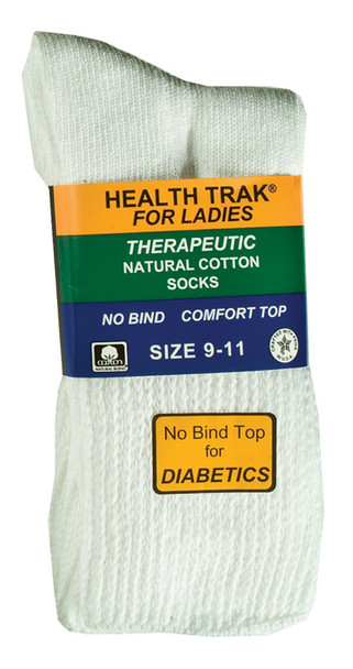 Ladies Therapeutic Sock, White - 1 Pkg