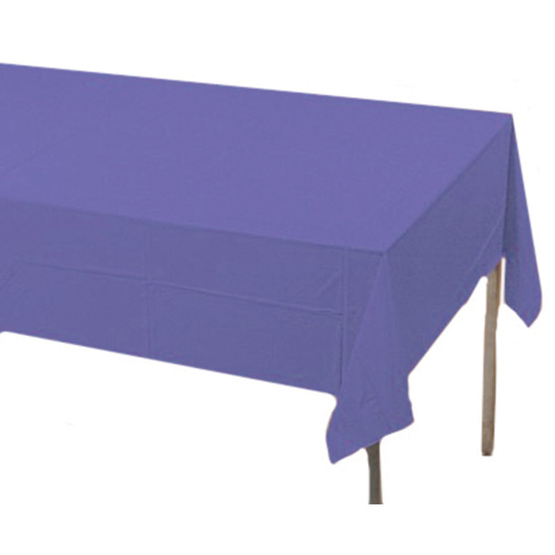 Solid Color Plastic Tablecover, Purple, 54X108" - 1 Pkg