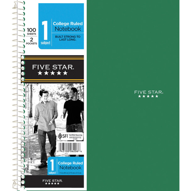 Five Star 1 Subject Notebook, College Ruled 100Ct. 8.5X11" - 1 Pkg
