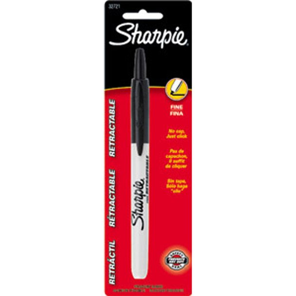 Sharpie Retractable Permanent Marker, Black, 1Ct. - 1 Pkg