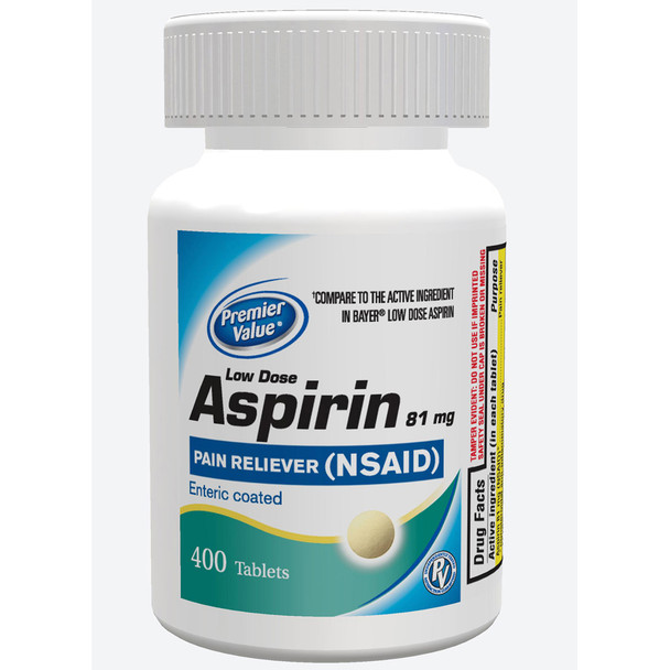 Premier Value Enteric Coat Aspirin Lo Dose 81Mg - 400ct