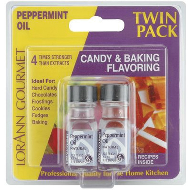 Twin Pack Flavoring Oils, Candy/Baking, Peppermint, 2X.125 - 1 Pkg