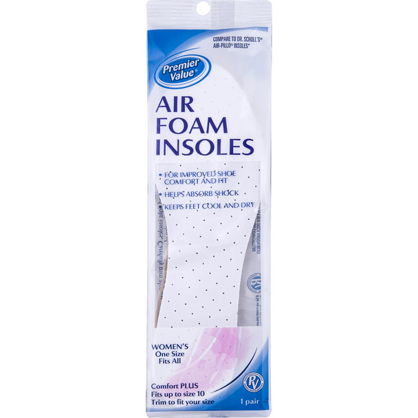 Premier Value Womens Air Foam Insoles - 1pr