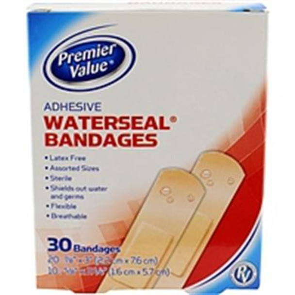 Premier Value Waterseal Bandage Asst Size - 30ct