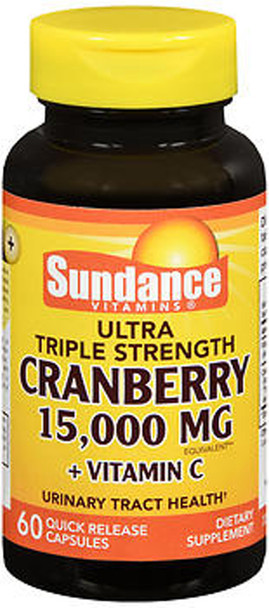 Sundance Vitamins Ultra Triple Strength Cranberry 15,000 mg + Vitamin C - 60 Capsules