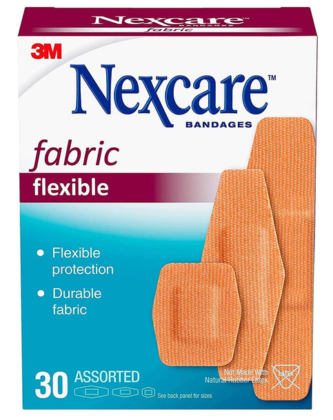 Nexcare Heavy Duty Flexible Fabric Bandages - 30 Assorted