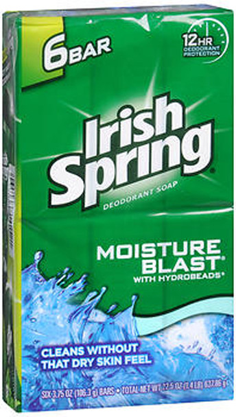 Irish Spring Deodorant Soap Bars Moisture Blast - 6 ea