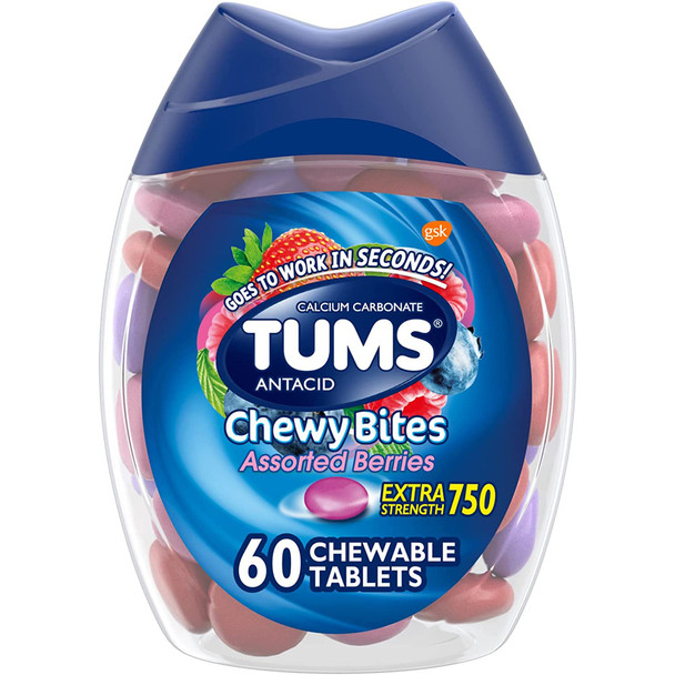 TUMS Extra Strength 750 Antacid Chewy Bites Assorted Berries - 60 each