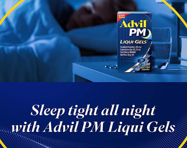 Advil PM Pain Reliever/Nighttime Sleep-Aid Liqui-Gels - 80 ct