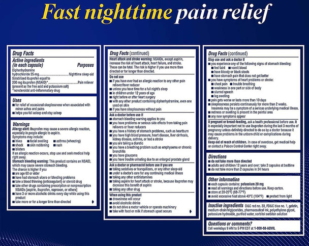 Advil PM Pain Reliever/Nighttime Sleep-Aid Liqui-Gels - 80 ct