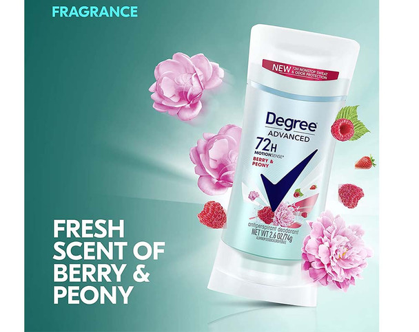 Degree MotionSense Antiperspirant Deodorant for Women Berry & Peony - 2.6 oz