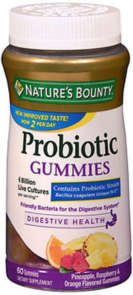 Nature's Bounty Probiotic Gummies Digestive Health Pineapple, Raspberry & Orange Flavored - 60 ct