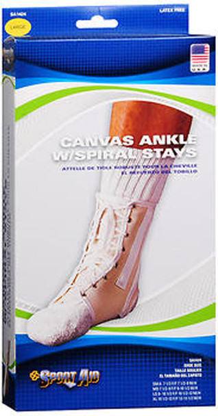 Sport Aid Canvas Ankle Support With Spiral Stays LG - 1 ea.