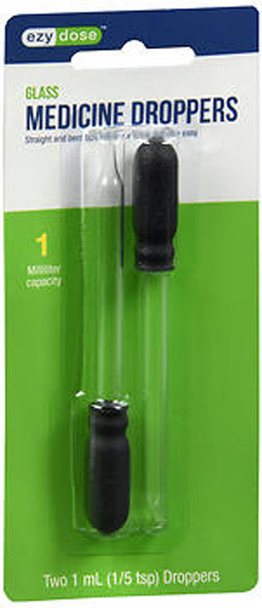 Ezy Dose 1 ml Straight/Bent Tip Glass Droppers - 2 ct