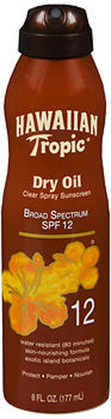 Hawaiian Tropic Tanning Dry Oil Clear Spray Sunscreen SPF 12 - 6 oz