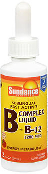 Sundance Vitamins B + B12 Complex 1200 mcg Liquid Natural Berry Flavor - 2 oz