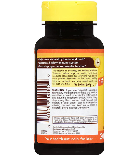 Sundance Vitamins High Potency D3 2000 IU Vitamin Supplement Quick Release Softgels - 200 ct