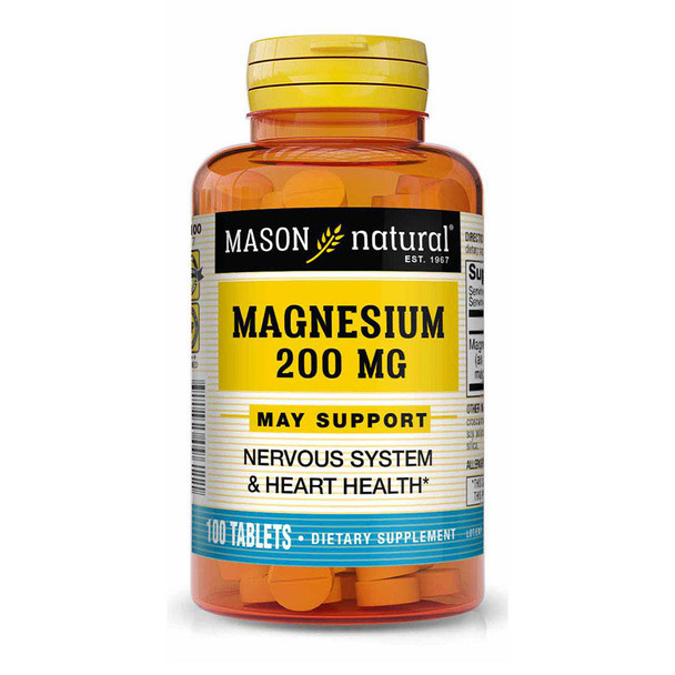 Mason Natural Magnesium 200 mg - 100 Tablets