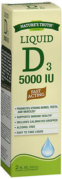 Nature's Truth D3 5000 IU Fast Acting Vitamin Supplement Liquid - 2 oz