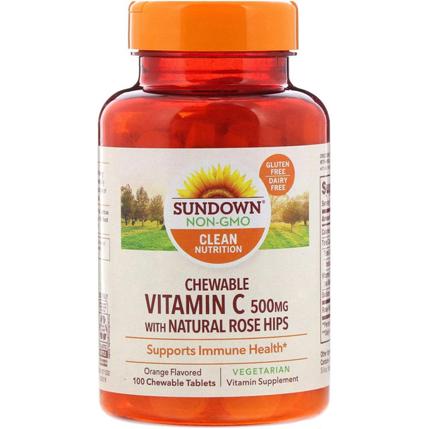 Sundown Naturals Chewable Vitamin C 500mg Tablets - 100 ct