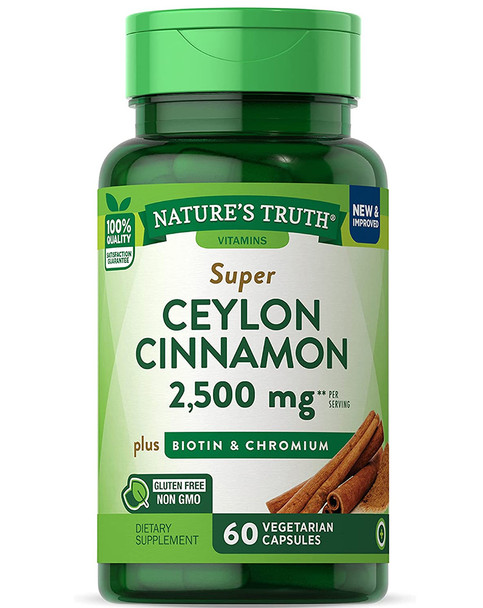 Nature's Truth Super Cinnamon plus Biotin & Chromium Quick Release Capsules - 60 ct