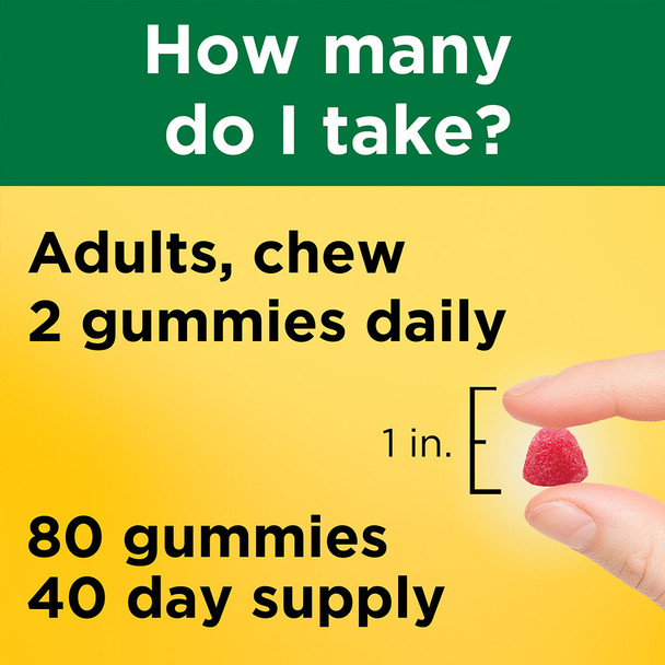 Nature Made Adult Gummies Multi + Omega-3 Dietary Supplement Strawberry, Lemon & Orange Flavors - 80 ct