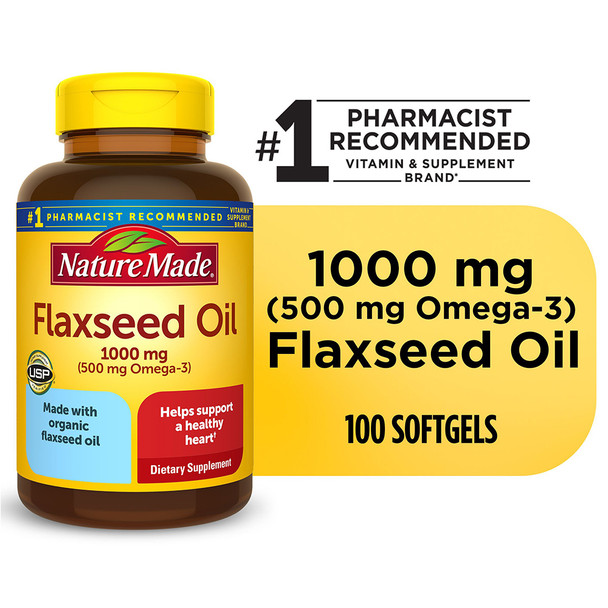 Nature Made Flaxseed Oil 1000 mg- 100 Softgels