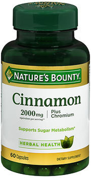 Nature's Bounty Cinnamon 2000 mg Plus Chromium Capsules - 60 ct