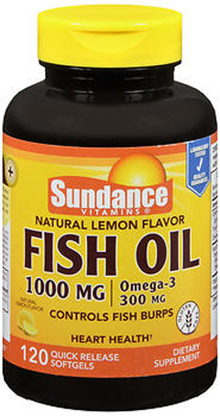 Sundance Fish Oil 1000 mg Natural Lemon Flavor - 120 Quick Release Softgels